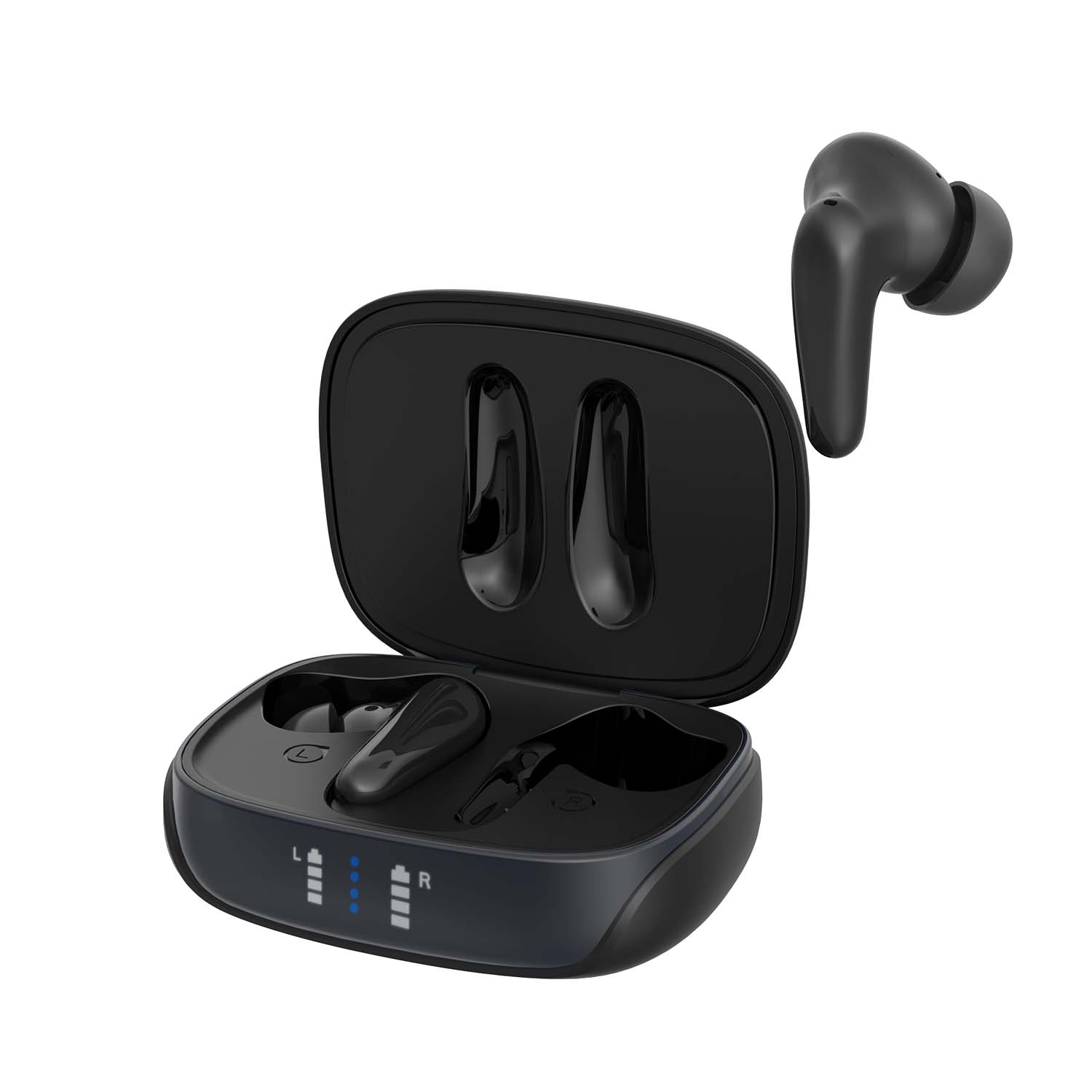 Auriculares con cancelación activa de ruido AIR Focus ANC en negro mate (auriculares inalámbricos intraauriculares)