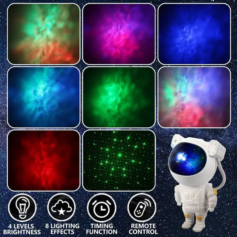 Luz nocturna del cielo estrellado del astronauta